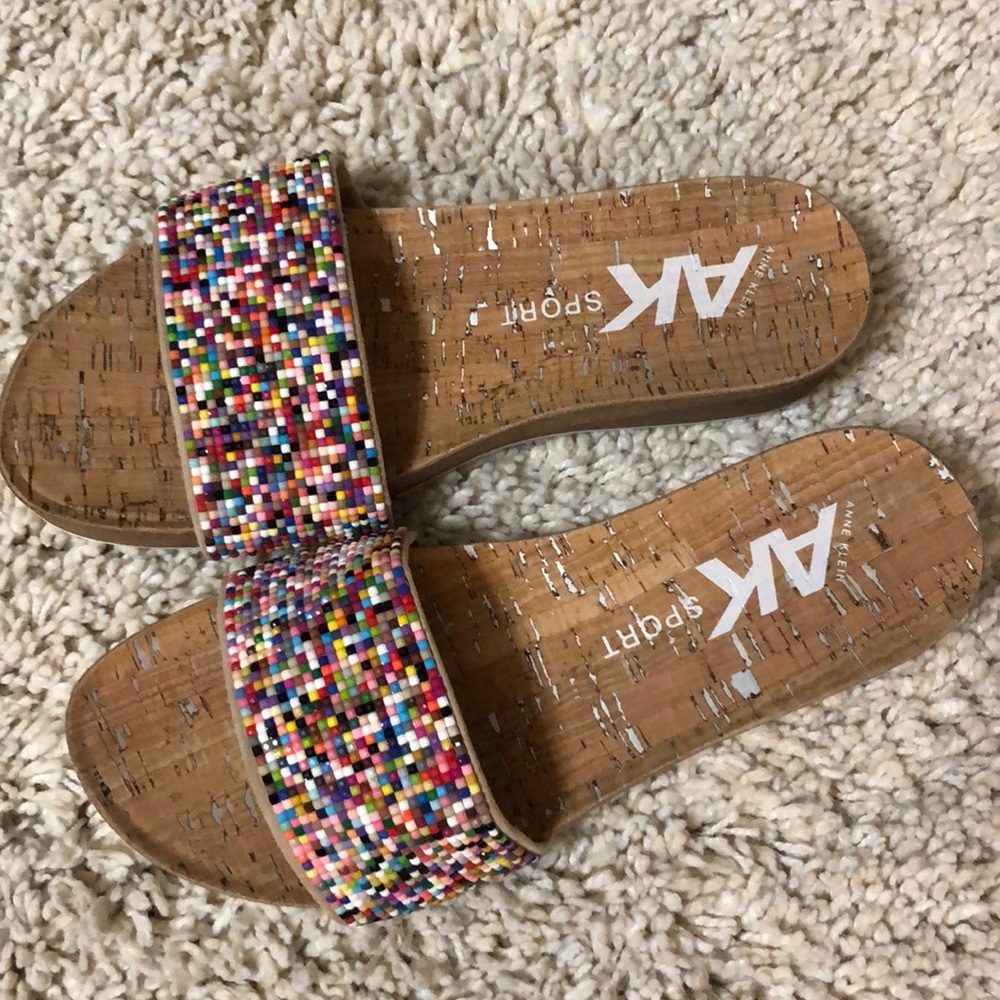 Anne Klein Sport rainbow strap sandals